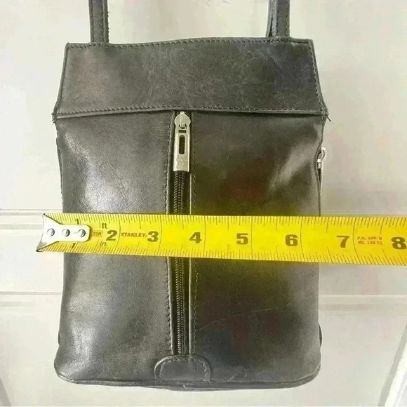 VERA PELLE BLACK LEATHER SHOULDER BAG MADE  IN ITALY - Picture 7 of 15